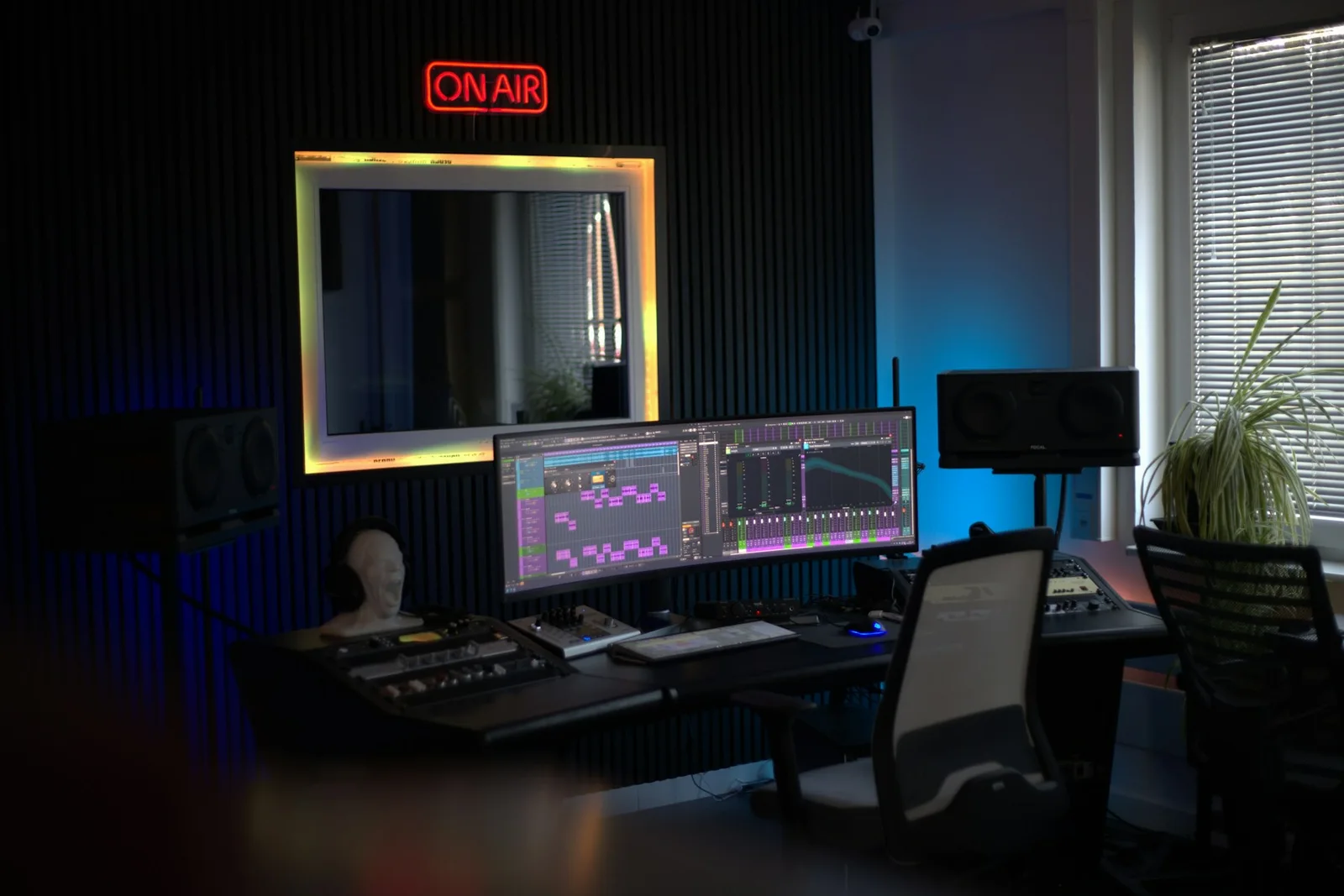 Illustrative recording and broadcast studio